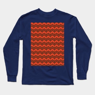 Chevron Zigzag Geometric Pattern Orange Long Sleeve T-Shirt